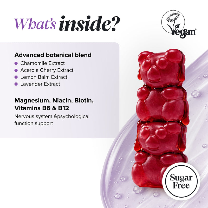 Novomins Night-Time Raspberry Gummies 30 Pack, imported from the UK
