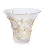 Lalique Hirondelles Swallow crystal vase 29cm, UK version