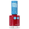 Rimmel Kind & Free Clean Nail Polish Poppy Pop Red, imported from the UK