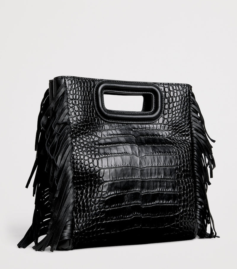 Maje M cross-body bag leather fringed trim UK version