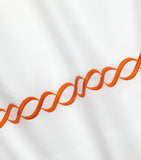 Pratesi Treccia pillowcase with braid embroidery 13cm x 41cm, imported from the UK