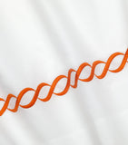 Pratesi Treccia pillowcase with braid embroidery 13cm x 41cm, imported from the UK