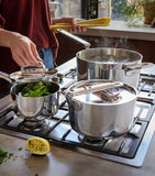 Joseph Joseph Space Steel Folding-Handle 3-Piece Saucepan Set, UK version