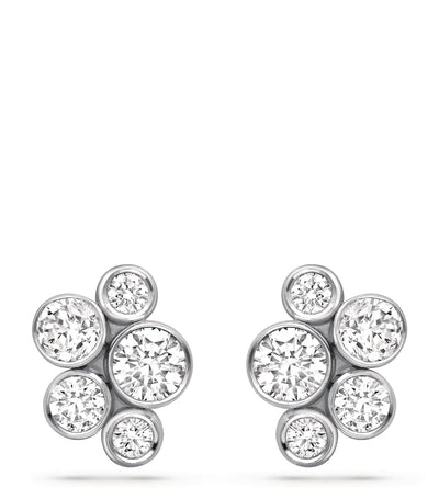Harrods Boodles Raindance Platinum and Diamond Large Stud Earrings 1.5cm- Buy online at McGrocer