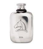 Dunhill engraved horse mini flask 45ml, UK version