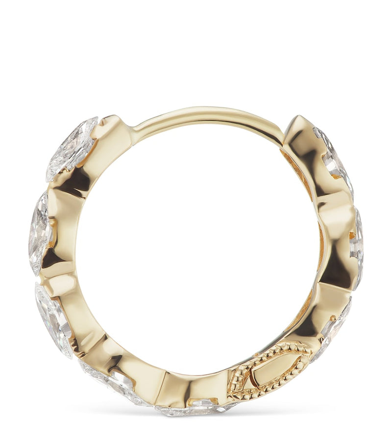 Maria Tash invisible set diamond hoop earring 9.5mm, imported from the UK