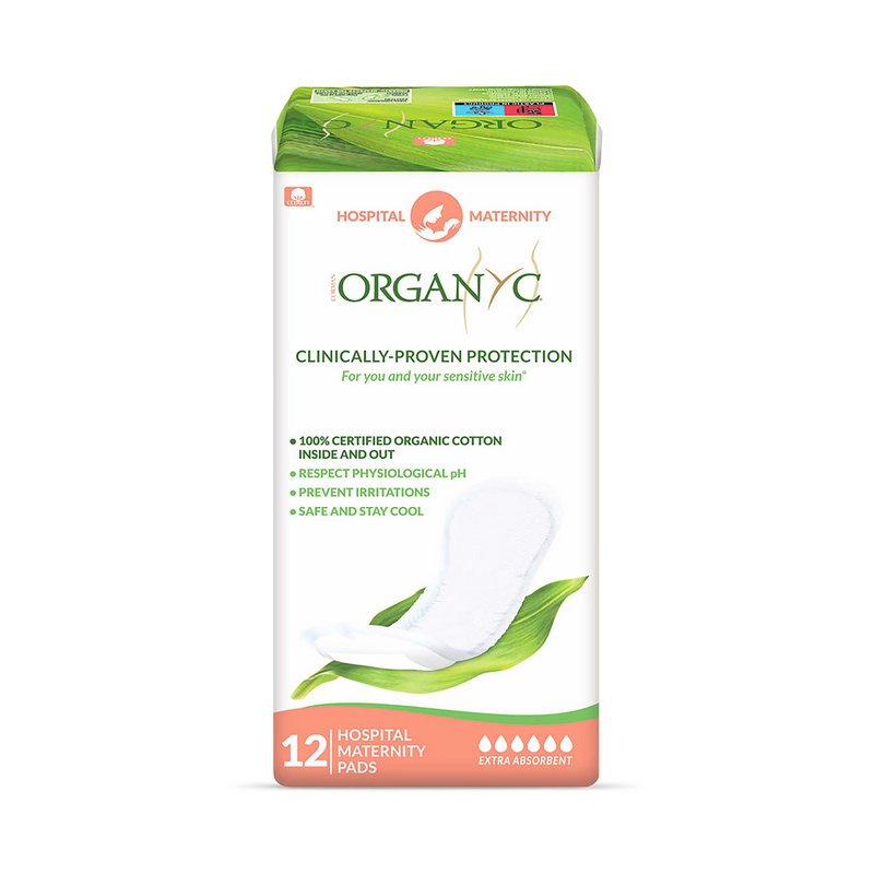 Organyc maternity pads hospital 12 count - British product