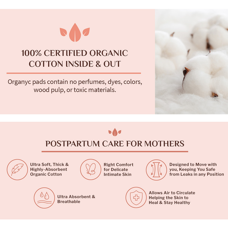 Organyc maternity pads hospital 12 count - British product