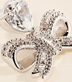 Self-Portrait crystal heart bow earrings - British product