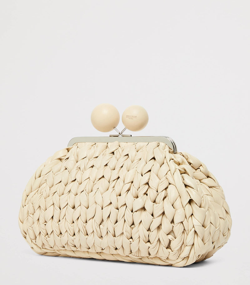Weekend Max Mara woven leather Pasticcino clutch - British product