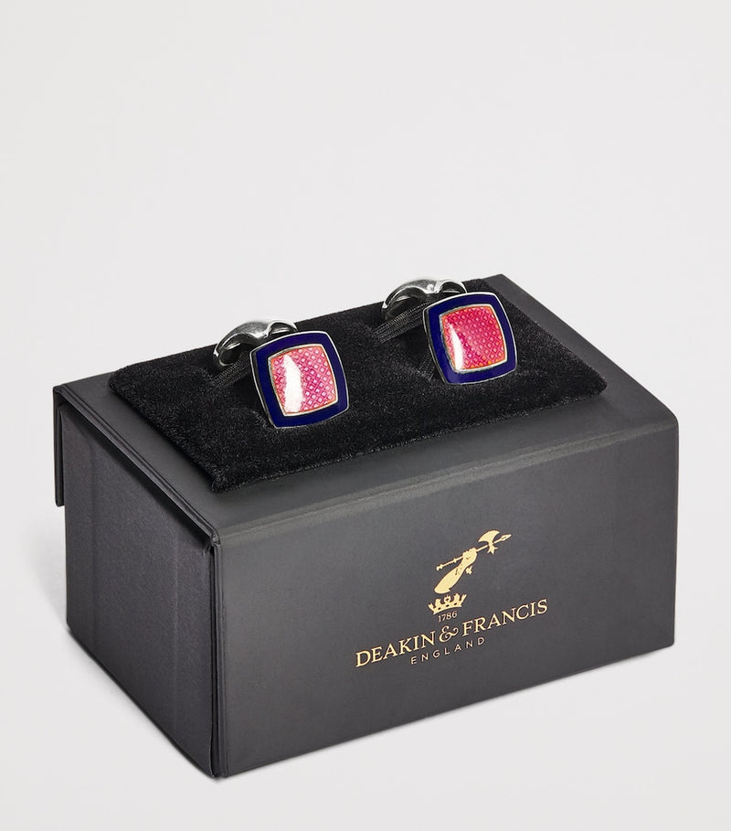 Deakin & Francis sterling silver and enamel cufflinks, UK version