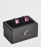 Deakin & Francis sterling silver and enamel cufflinks, UK version