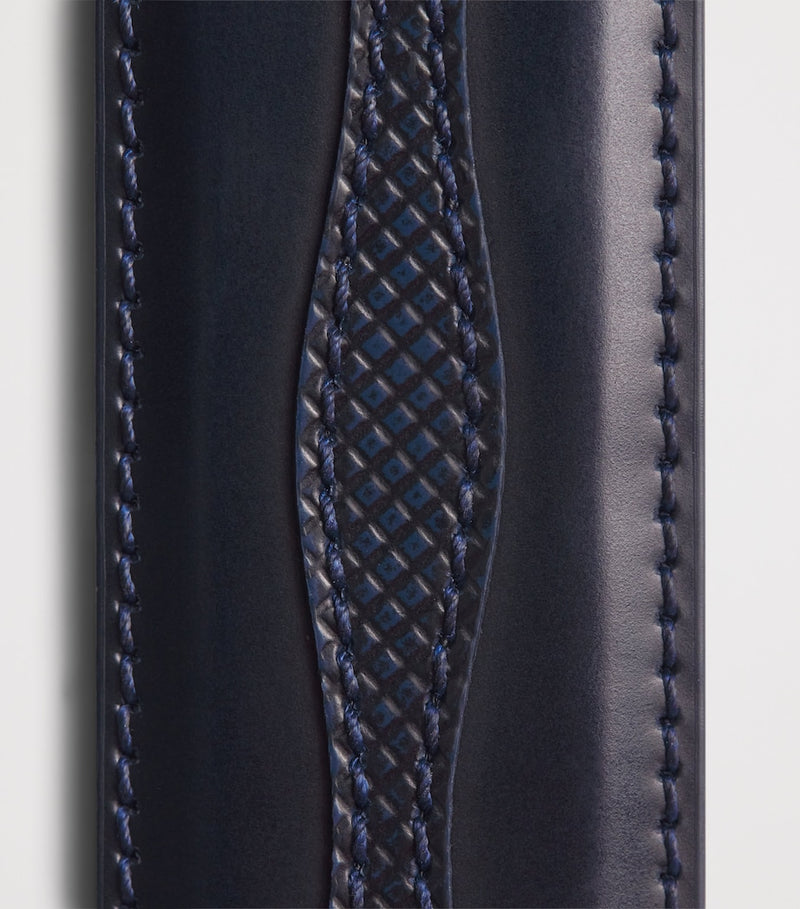 Elliot Rhodes leather Jolson belt with textured design (British brand)