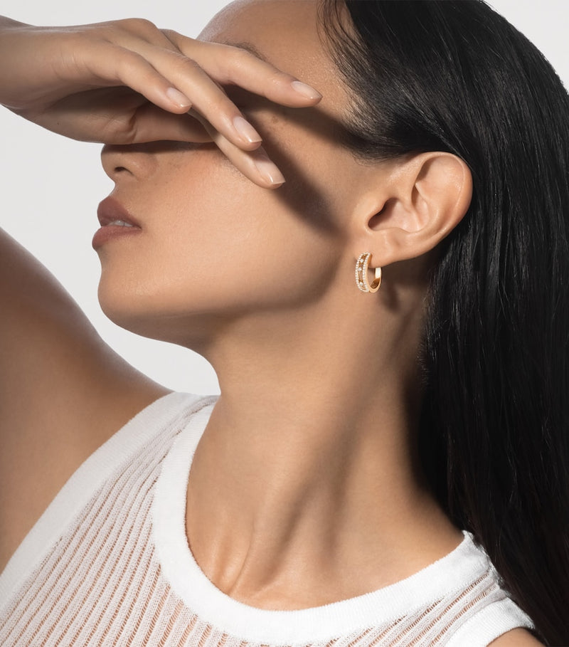Messika Move Classique yellow gold hoop earrings 0.52ct (British brand)