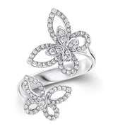 Harrods Graff White Gold and Diamond Butterfly Ring- Buy online at McGrocer