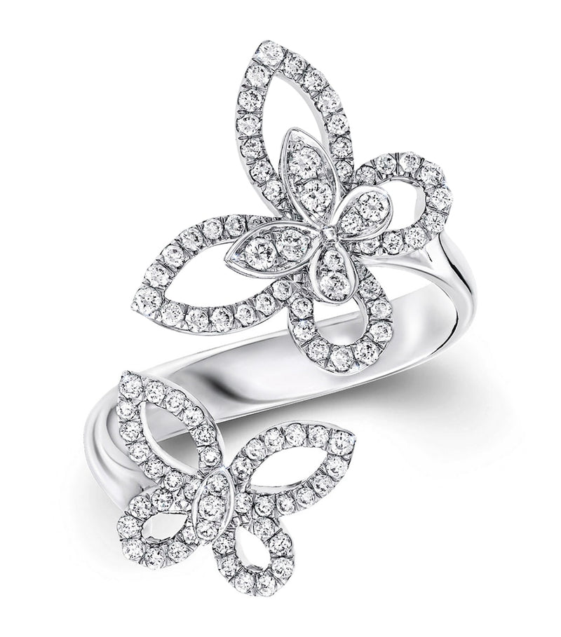 Graff butterfly diamond ring white gold 18kt, imported from the UK