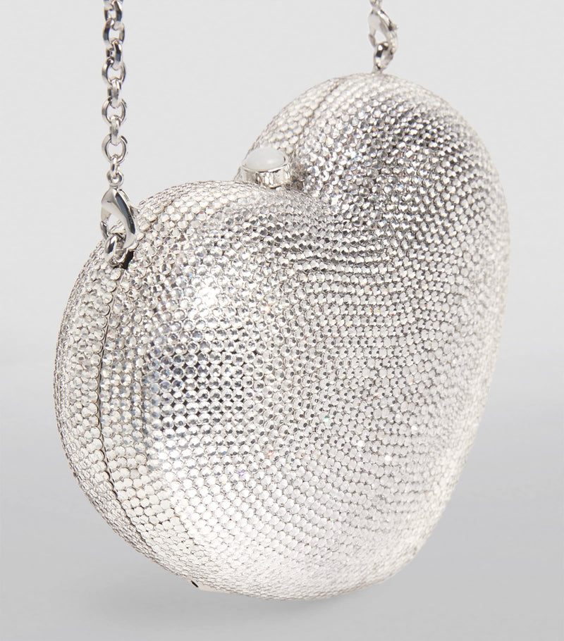 Judith Leiber heart-shaped crystal clutch bag, imported from the UK