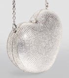 Judith Leiber heart-shaped crystal clutch bag, imported from the UK