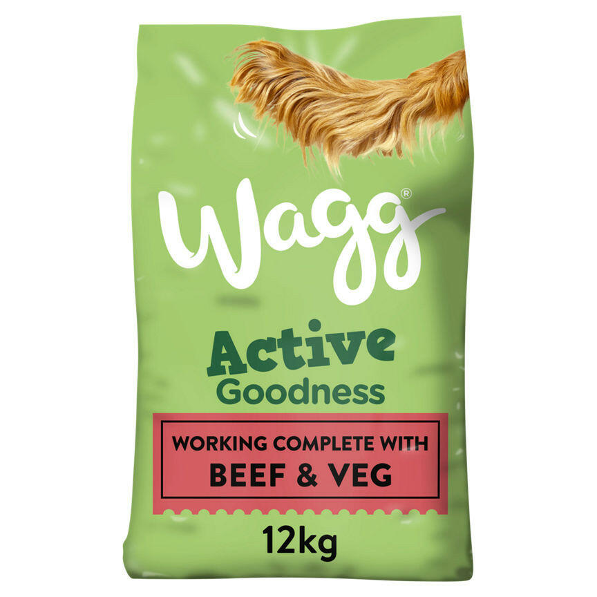 Wagg Active Goodness Complete Adult Working Dry Dog Food Rich in Beef Dog Food & Accessories ASDA