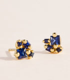 Suzanne Kalan Princess double cluster stud earrings with sapphires - British product
