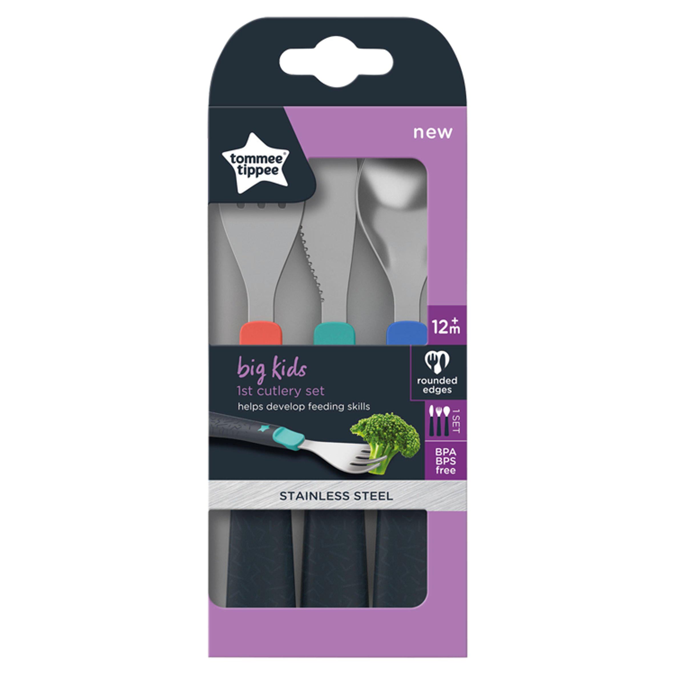 Tommee Tippee Big Kids 1st Cutlery Set Stainless Steel 12+ Months accessories Sainsburys