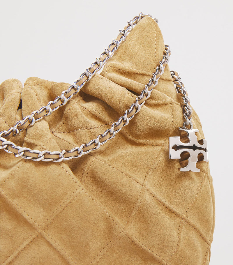 Tory Burch mini suede Flemming cross-body bag, imported from the UK
