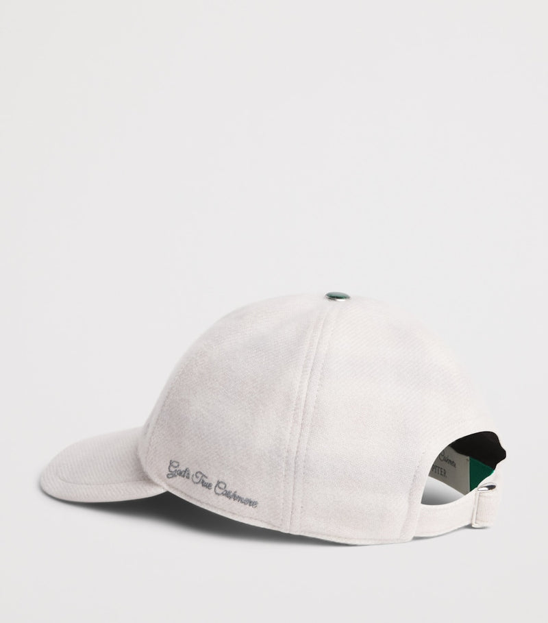 God's True Cashmere tartan cap with malachite gemstone (British brand)