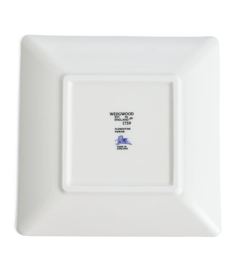 Wedgwood Florentine Marine square tray 14cm fine bone china - British product