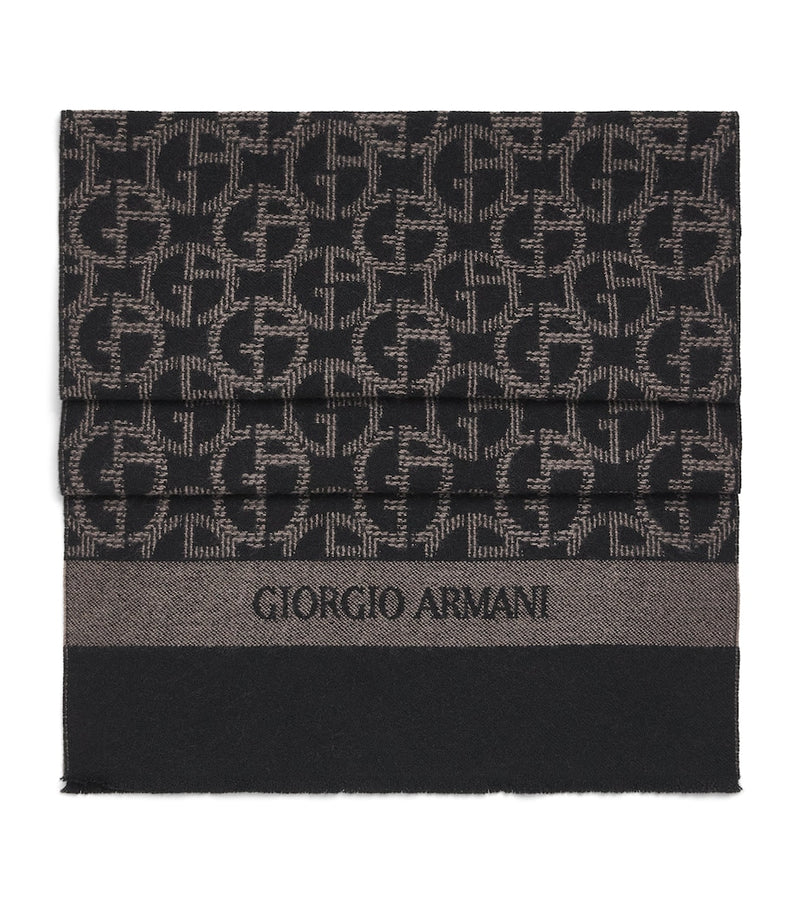 Giorgio Armani pure wool logo scarf - British product