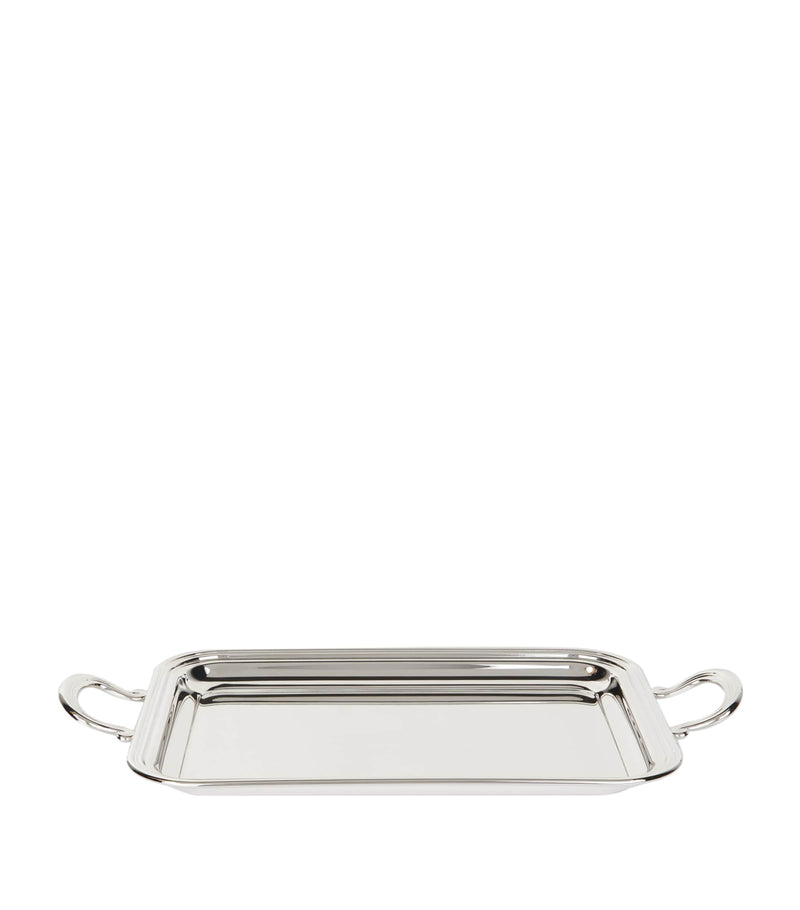 Greggio silver-plated Georgian tray with handles 33.5cm x 20.5cm, UK version