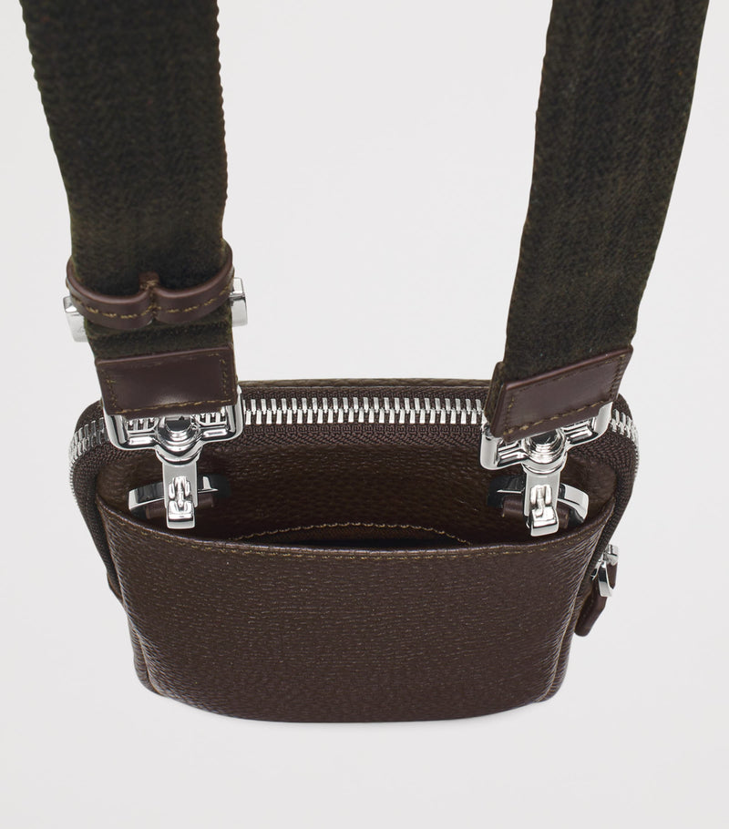 Aspinal of London leather reporter cross-body phone pouch (British brand)