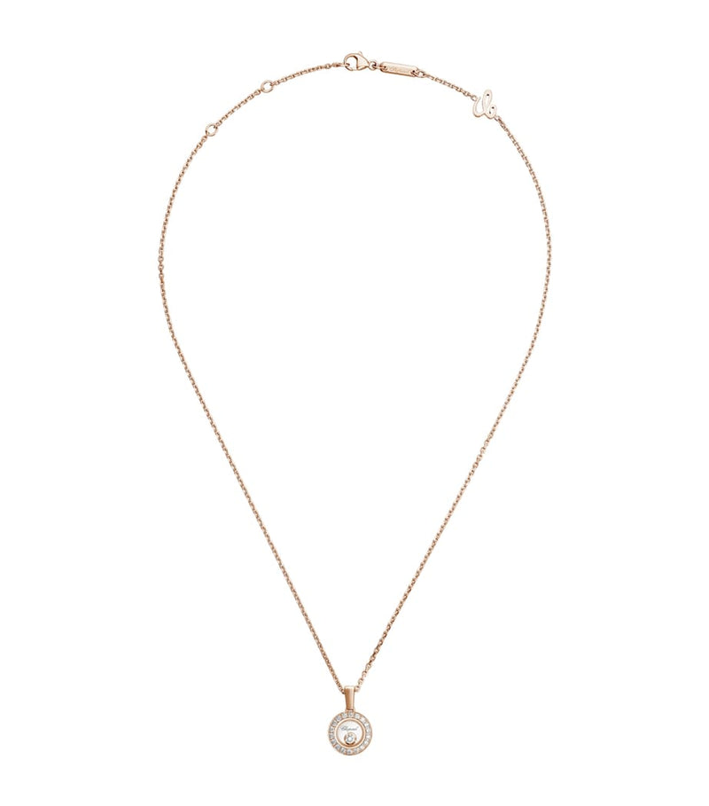 Chopard rose gold Happy Diamonds pendant necklace (British brand)