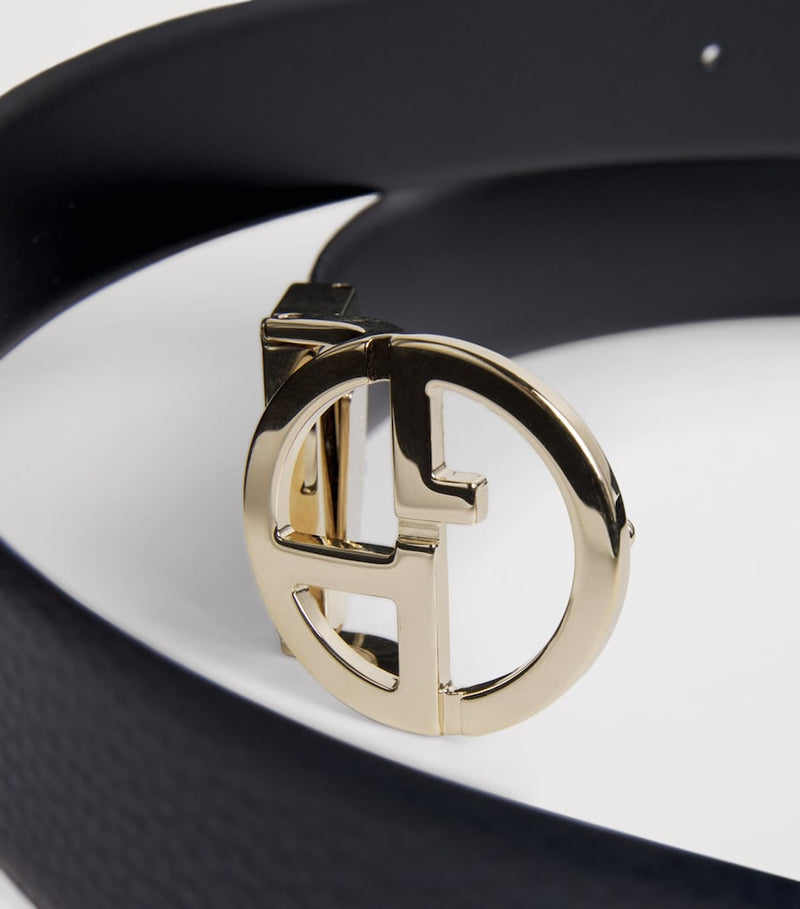 Giorgio Armani leather logo belt 3cm calfskin, imported from the UK