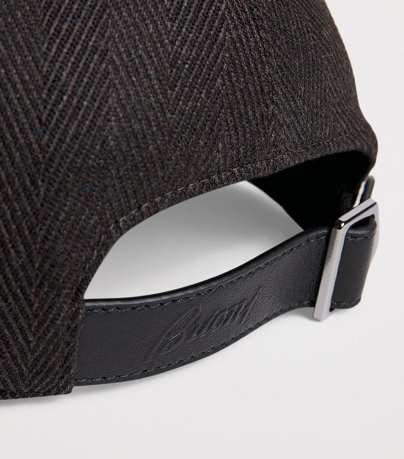 Brioni alpaca herringbone baseball cap - British product