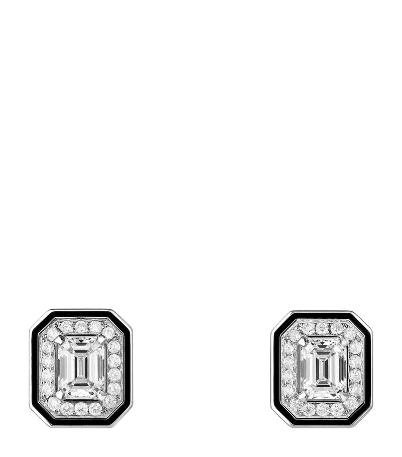 Boucheron white gold diamond Vendôme Liseré earrings, UK version