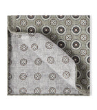 Brunello Cucinelli silk medallion pocket square 35cm, imported from the UK