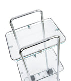 ZODIAC square chrome trolley with glass shelves (British brand)