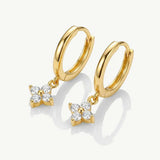 MUCHV small flower charm hoop earrings - British product