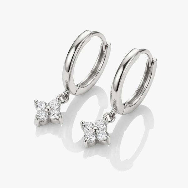MUCHV small flower charm hoop earrings - British product