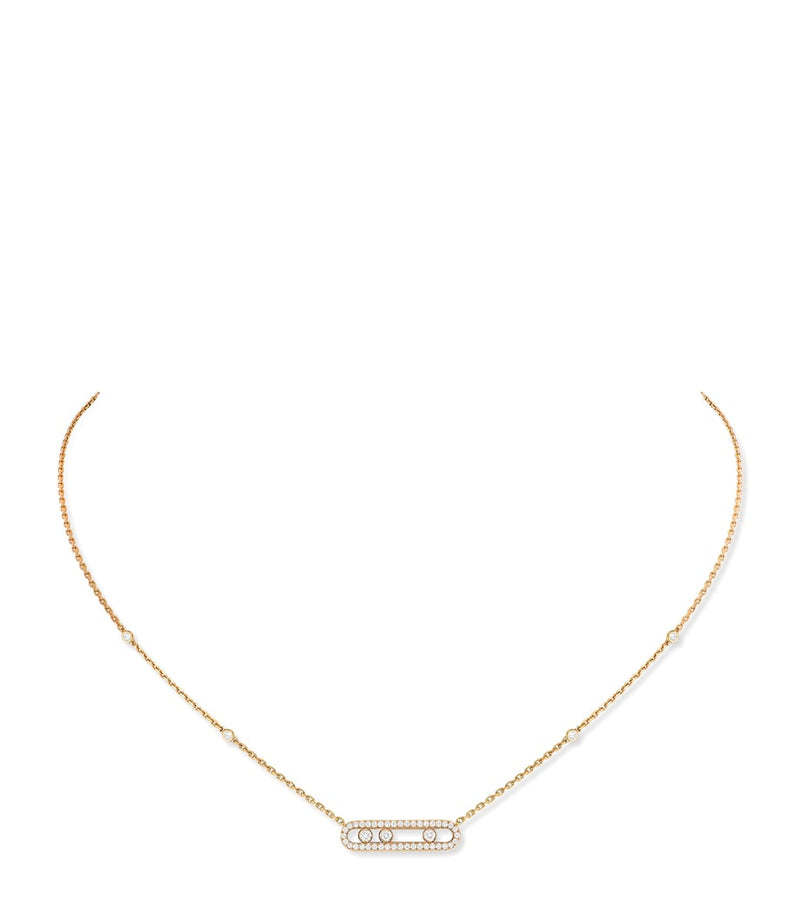 Messika Move Classique necklace yellow gold diamond pavé, UK version