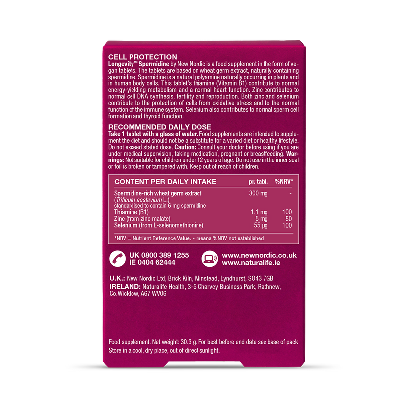 New Nordic Longevity Cell Protection 30 tablets, UK version