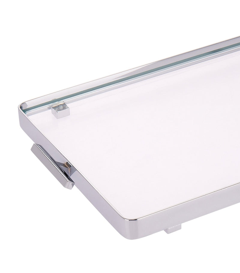 ZODIAC glass tray with chrome trims (British brand)
