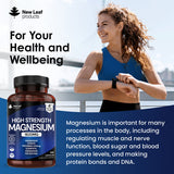 New Leaf Magnesium Citrate supplement High Strength 1620mg 240 capsules, UK version