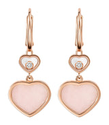 Harrods Chopard Rose Gold Opal and Diamond Happy Hearts Earrings- Buy online at McGrocer