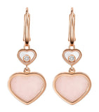 Chopard Happy Hearts earrings in rose gold opal and diamond, imported from the UK