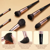 Livingandhome Makeup Brush Set Black 18 Piece, imported from the UK