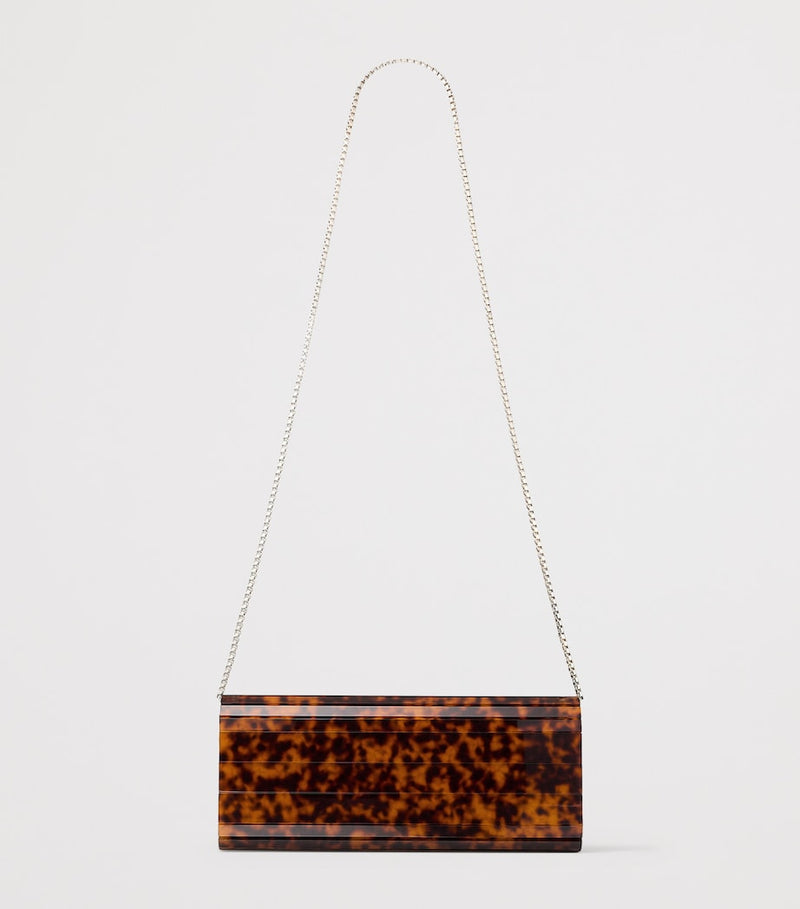 Jimmy Choo Sweetie panelled clutch bag tortoiseshell - British product