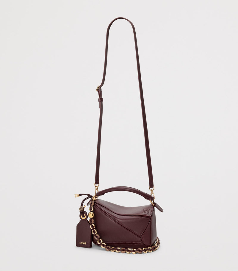 LOEWE Mini Puzzle Top-Handle Bag in smooth lambskin, imported from the UK