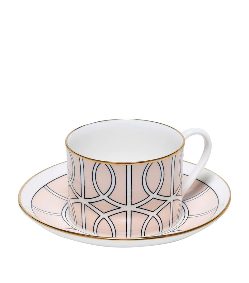 O.W.London Loop teacup and saucer fine bone china (British brand)