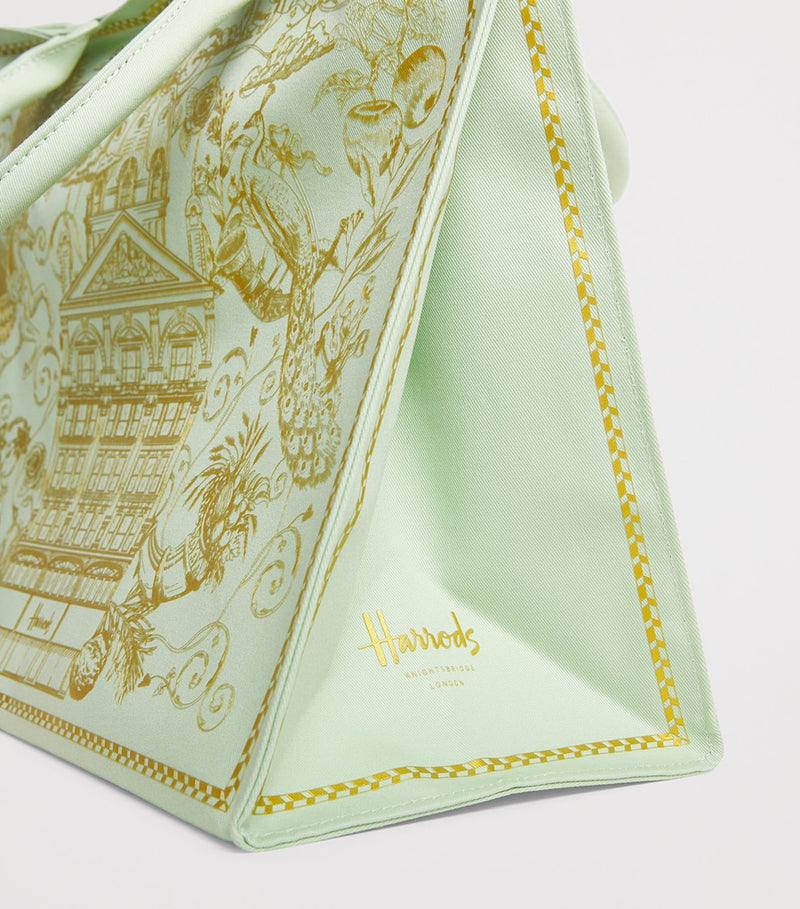 Harrods gold building shopper bag canvas, UK version
